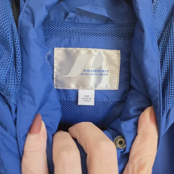 ProSpirit Windbreaker Jacket Mens M Blue Removable Hood - Picture 5 of 9